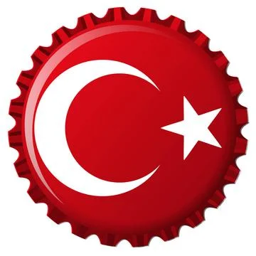 Turkey stylized flag on bottle cap turkey stylized flag on bottle cap, abs... Stock Photos