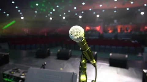 Turkey Summer 2019-Microphone on the Stand is Standing on the Stage, Stock Footage 150422407