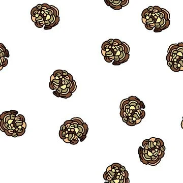 Turkey tail mushroom vector seamless pattern Illustrazione stock