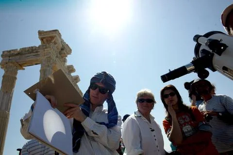 Turkey Total Solar Eclipse Antalya - Mar 2006 Foto stock