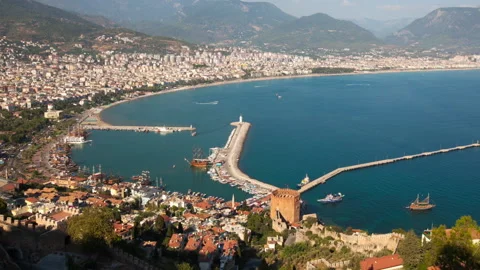 Turkey tourist harbor Stock Footage 153687053