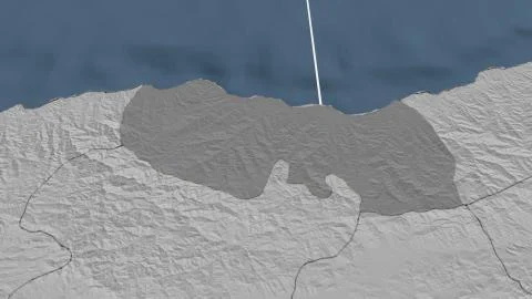 Turkey - Trabzon outlined on bilevel map Illustrazione stock