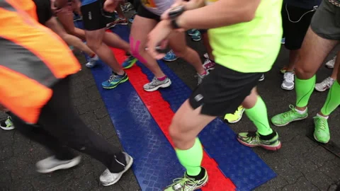 Turkey Trot 10k race. Granville Island Vancouver BC Canada Stock Footage