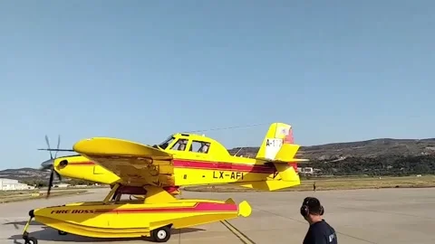 Turkey: Turkey sends 2 firefighting aircraft to France after support re... Stock Footage 340607321