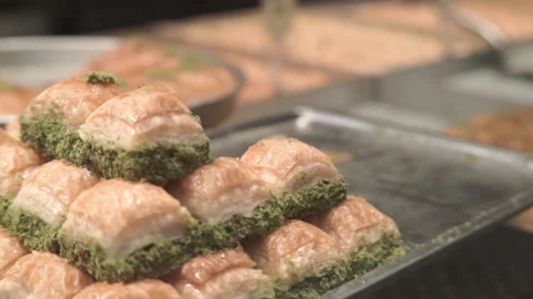 Turkey. Turkish sweets in the shop window Stock Footage 130817899