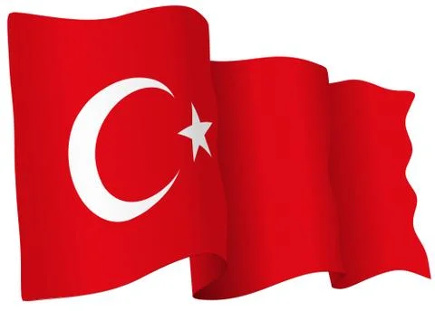 Turkey vector flag isolated on white. Stock Illustration