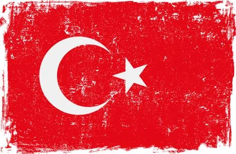 Turkey Vector Flag on White Stock Illustration