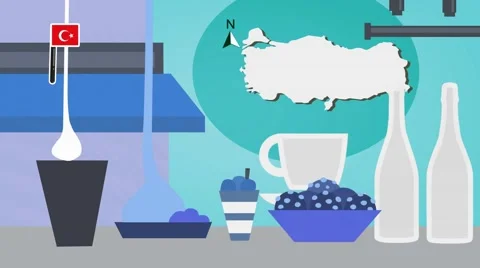 Turkey - Vector Menu - Restaurant - Food and Drinks - blue Stock Footage 67429405