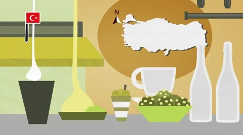 Turkey - Vector Menu - Restaurant - Food and Drinks - yellow Stock Footage 67429424