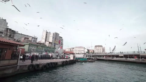 Turkey. View from ship on harbor Stock Footage 130817875