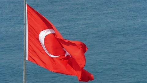 Turkey wave flag. Stock Footage 114622936