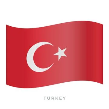 Turkey waving flag vector icon. Vector illustration isolated on white. Stock Illustration