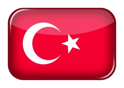 Turkey web icon rectangle button with clipping path 3d illustration イラスト素材