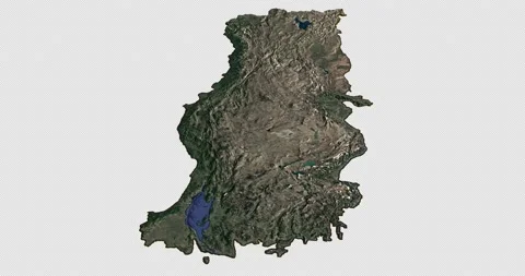 Turkey west to east map with 3d relief 4K satellite ground height Stock Footage 218620431