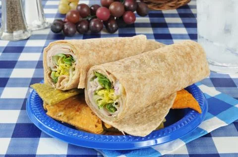Turkey wrap sandwich Stock Photos