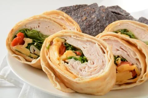 Turkey wrap sandwich Stock Photos