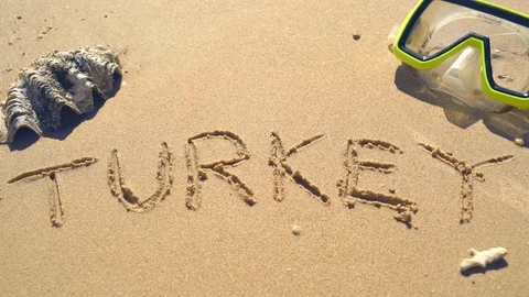 Turkey is written in the sand Stock Footage 83683514