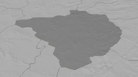 Turkey - Yozgat outlined on bilevel map Illustrazione stock