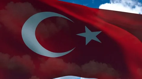 Turkey's flag waving Vídeo Stock 71272971