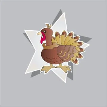 Turkeys on the star Stock Illustration