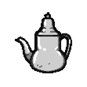 Turkish arabic tea pot pixel art vector illustration Stock Illustration