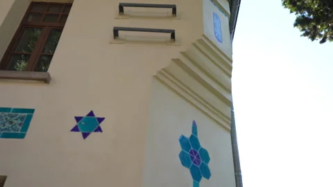 Turkish Architecture Corner Chamfer with Star Motifs and Ceramic Tiles Stock Footage 312031379