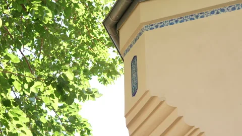 Turkish Architecture Corner Chamfer with Star Motifs and Ceramic Tiles Stock Footage 312033543