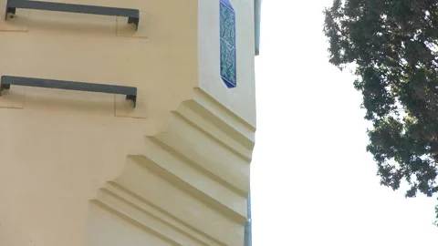 Turkish Architecture Corner Chamfer with Star Motifs and Ceramic Tiles Stock Footage 312039257