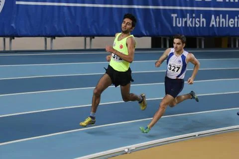 Turkish Athletic Federation Olympic Threshold Indoor Competitions Stock Photos