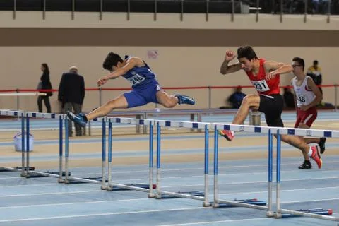 Turkish Athletic Federation Olympic Threshold Indoor Competitions Stock Photos