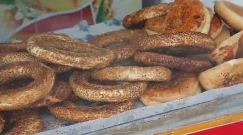 Turkish bagel simit Stock Footage 50551195