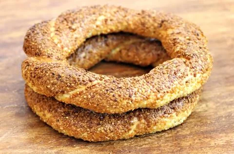 Turkish bagel, simit. Stock Photos