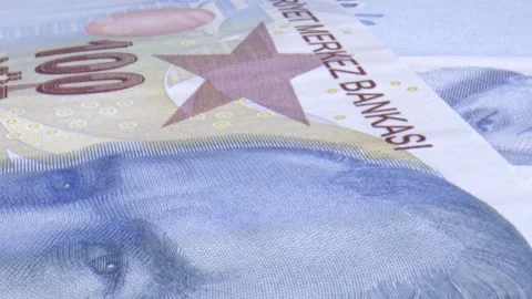 Turkish Banknotes Stock Footage 158587827