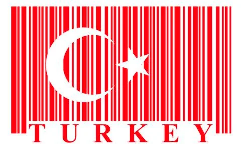 Turkish barcode flag Illustrazione stock