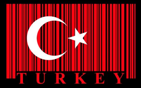 Turkish barcode flag Illustrazione stock
