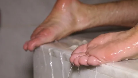 Turkish bath hamam. Adoption of procedures. Pour water Stock Footage 76845340