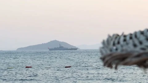 Turkish Battleship at Bodrum Stock Footage 202009165