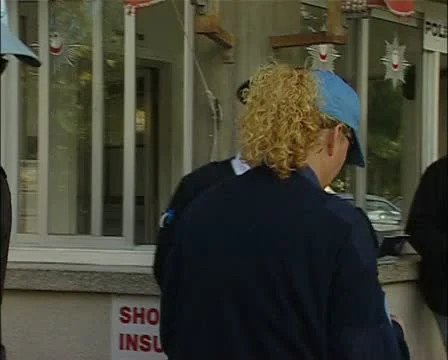 Turkish border crossing in Cyprus with UN border police Stock Footage 21371153