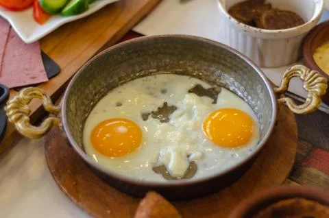 Turkish Breakfast on the table,close up, Stock Photos