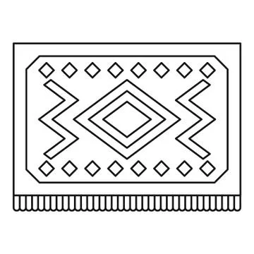 Turkish carpet with geometric pattern icon 스톡 일러스트