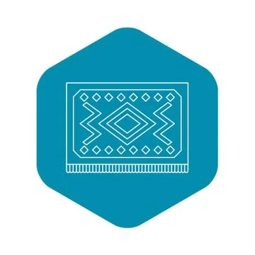 Turkish carpet with geometric pattern icon Stock Illustration