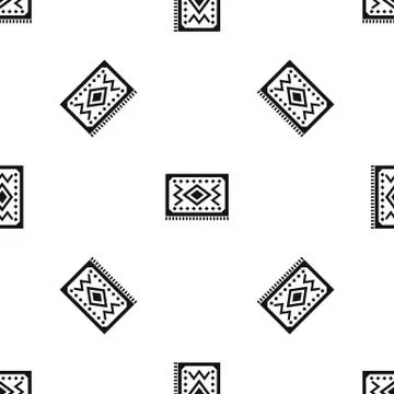 Turkish carpet pattern seamless black Stock Illustration