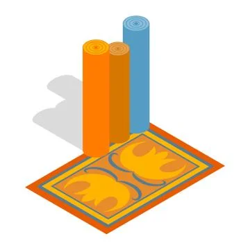 Turkish carpets icon, isometric 3d style Stock Illustration