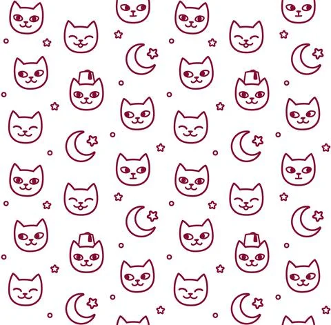 Turkish cat pattern Stock Illustration