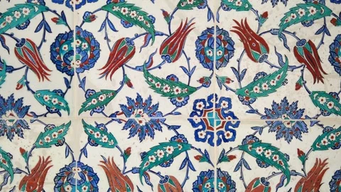 The Turkish ceramic tiles from eyupsultan Mosque, Istanbul Stock Footage 248943039