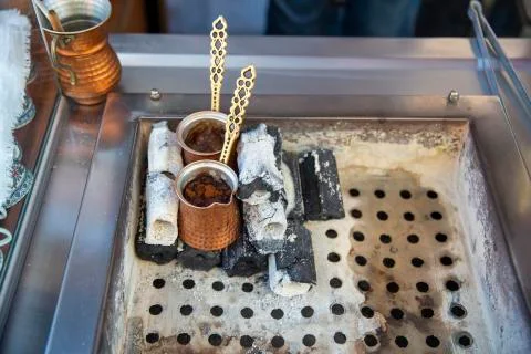 Turkish coffee background Stock Photos
