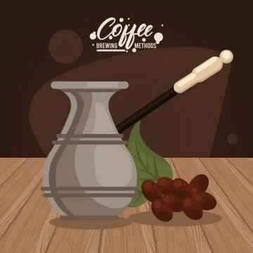 Turkish coffee brewing method icon Stock Illustration