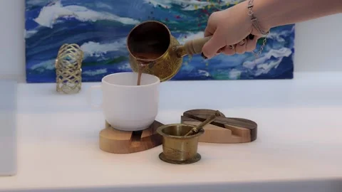 Turkish coffee in the kitchen Stock Footage 168584997