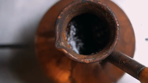 Turkish coffee made in jezva Stock Footage 92032028