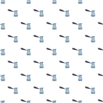 Turkish coffee pots creating seamless kitchen pattern Illustration